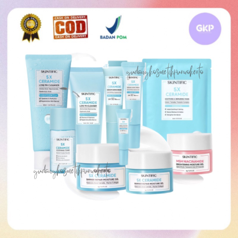 SKINTIFIC TRAVEL SIZE - 5X Ceramide Barrier  Moisturize Gel Pelembab Wajah /5X Ceramide Cleanser Sab