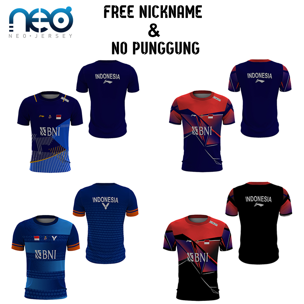 [NeoJersey] Kaos Jersey Badminton Terbaru 2023 Pria Lengan Pendek - Kerah O