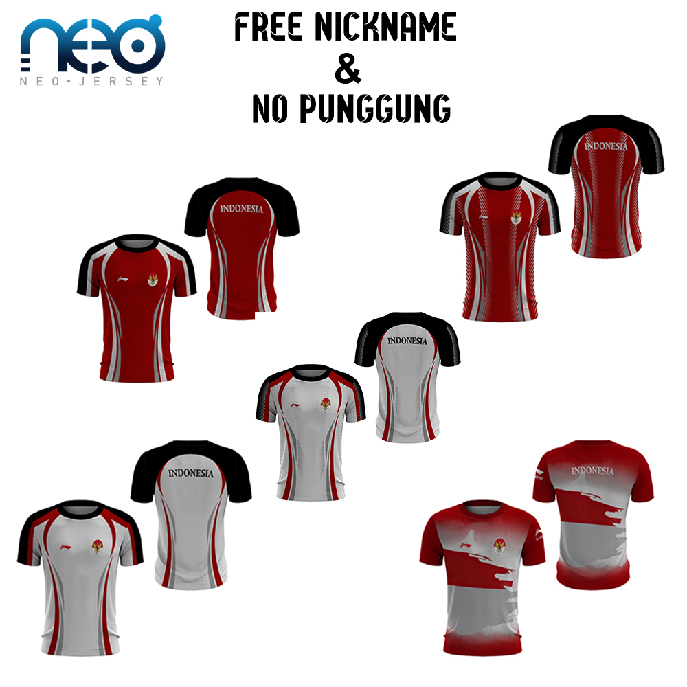 [NeoJersey] Kaos Bulutangkis Pria Lengan Pendek Baju Badminton Terbaru 2023 - Kerah O