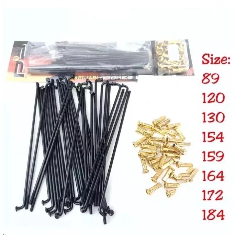 Ruji motor Jari Jari  Gold |krom | Pelangi  & Hitam,Anti Karat kuat untuk semua motor