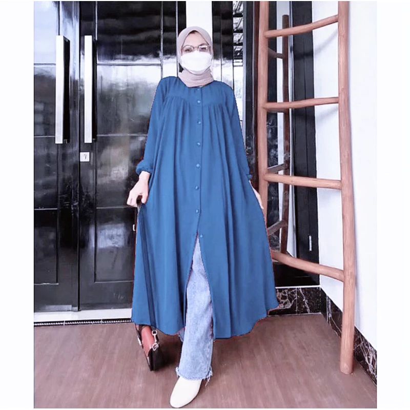 SHAKIRA BUSANA  GAMIS MIDI DRESS LONG TUNIK CRINGKLE JUMBO