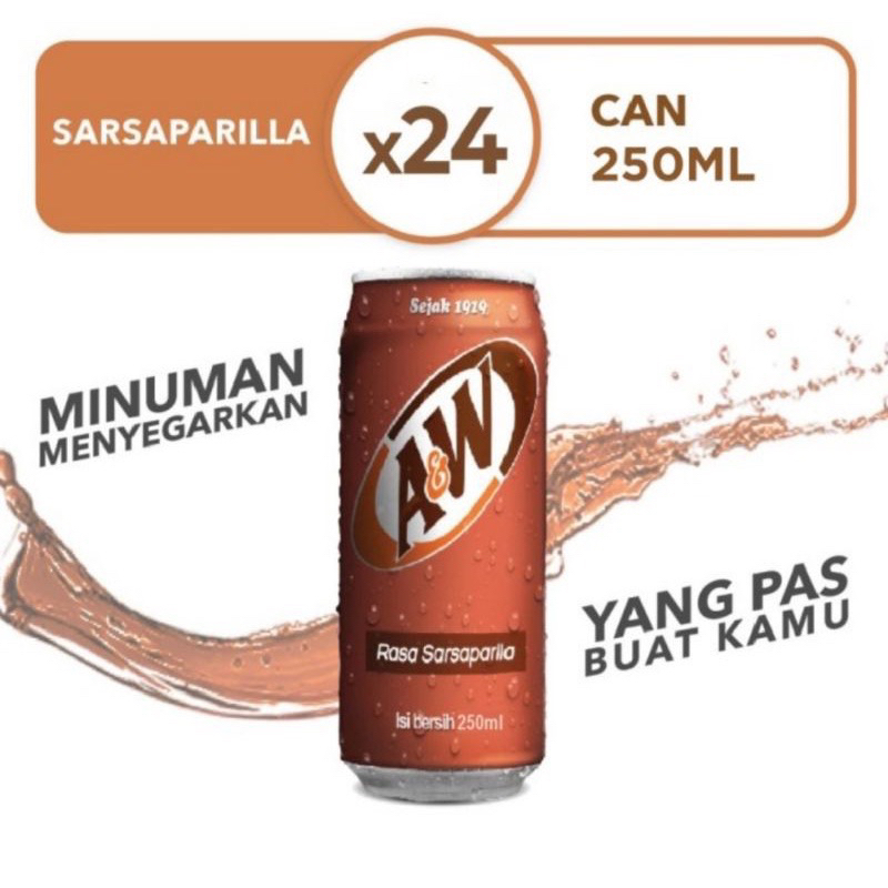 

A&W | AW Kaleng 250 ML 1 Karton Isi 24 Pcs
