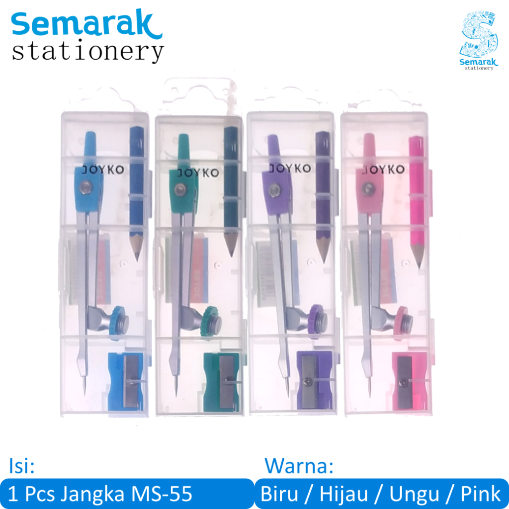 

Joyko Math Set - 55 Jangka - Biru / Hijau / Ungu / Pink
