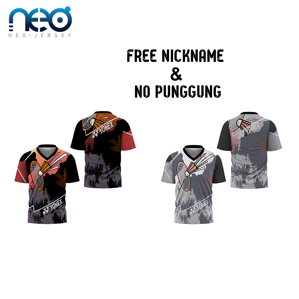[NeoJersey] Jersey Pria Bulutangkis YONEX | Baju Kaos Badminton Lengan Pendek Kerah V - ART 1