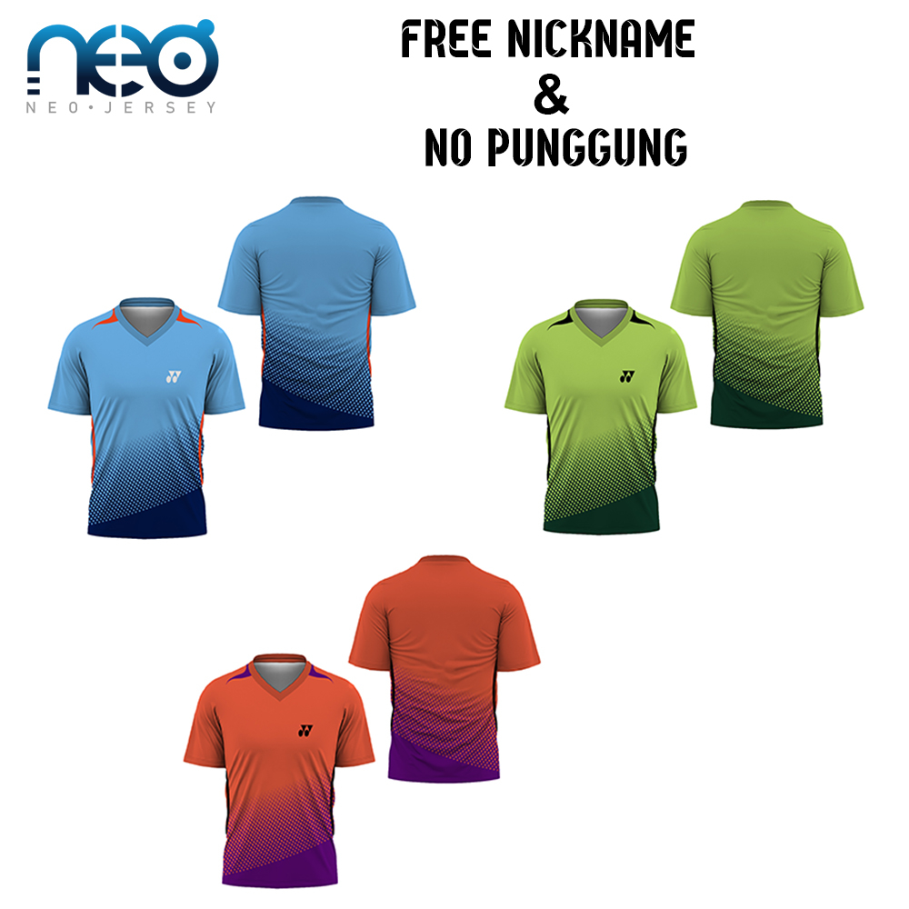 [NeoJersey] Kaos Badminton Pria Lengan Pendek | Baju Badminton Kerah V - ART 3