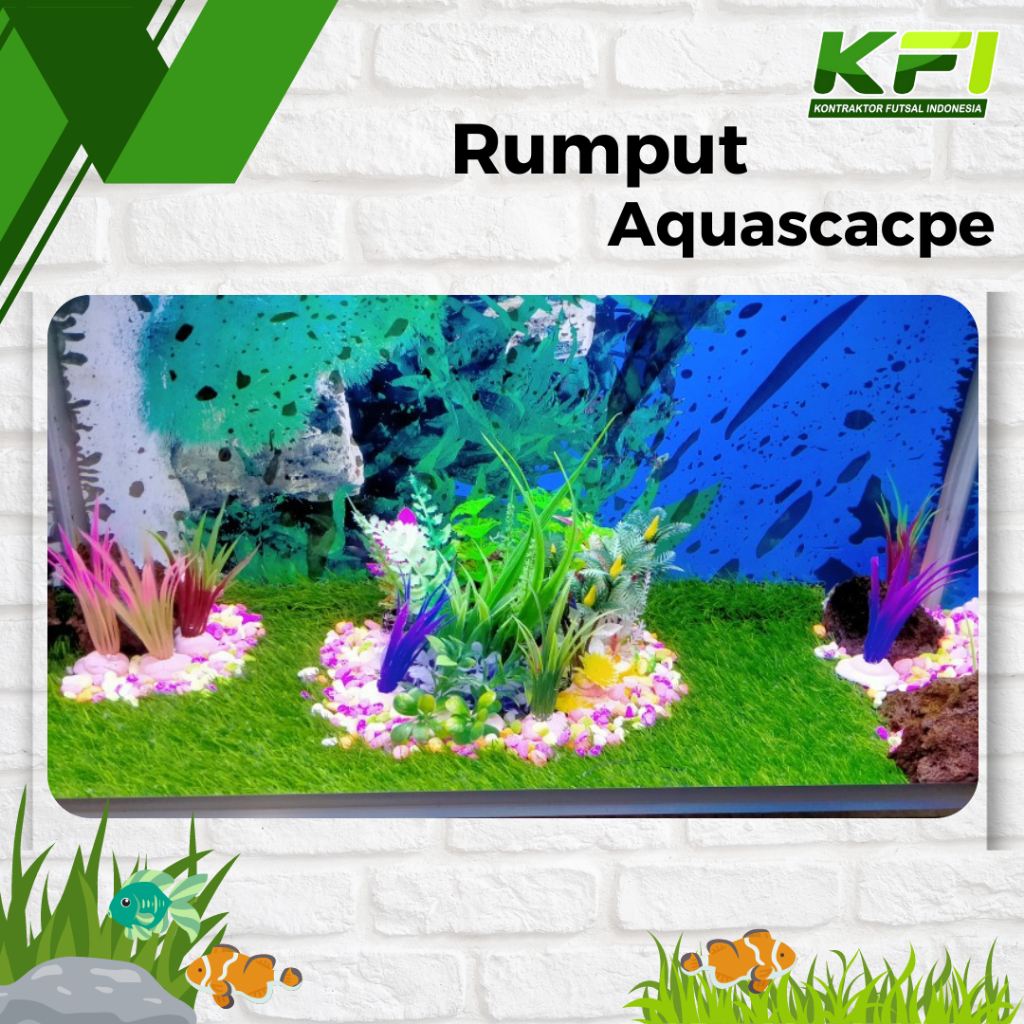 Rumput Aquascape Sintetis Rumput Akuarium 1 Meter KFI Sport