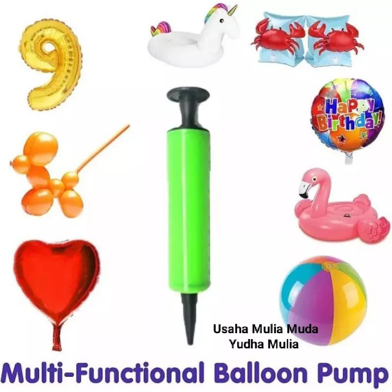 Pompa Balon Tangan Manual Alat Pompa Tiup Angin Balloon Bola Pelampung Ban Renang Portable Manual Ha