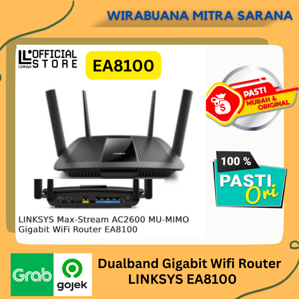 LINKSYS EA8100 Dual Band AC2600 WiFi 5 Router MU-MIMO Gigabit WiFi Router