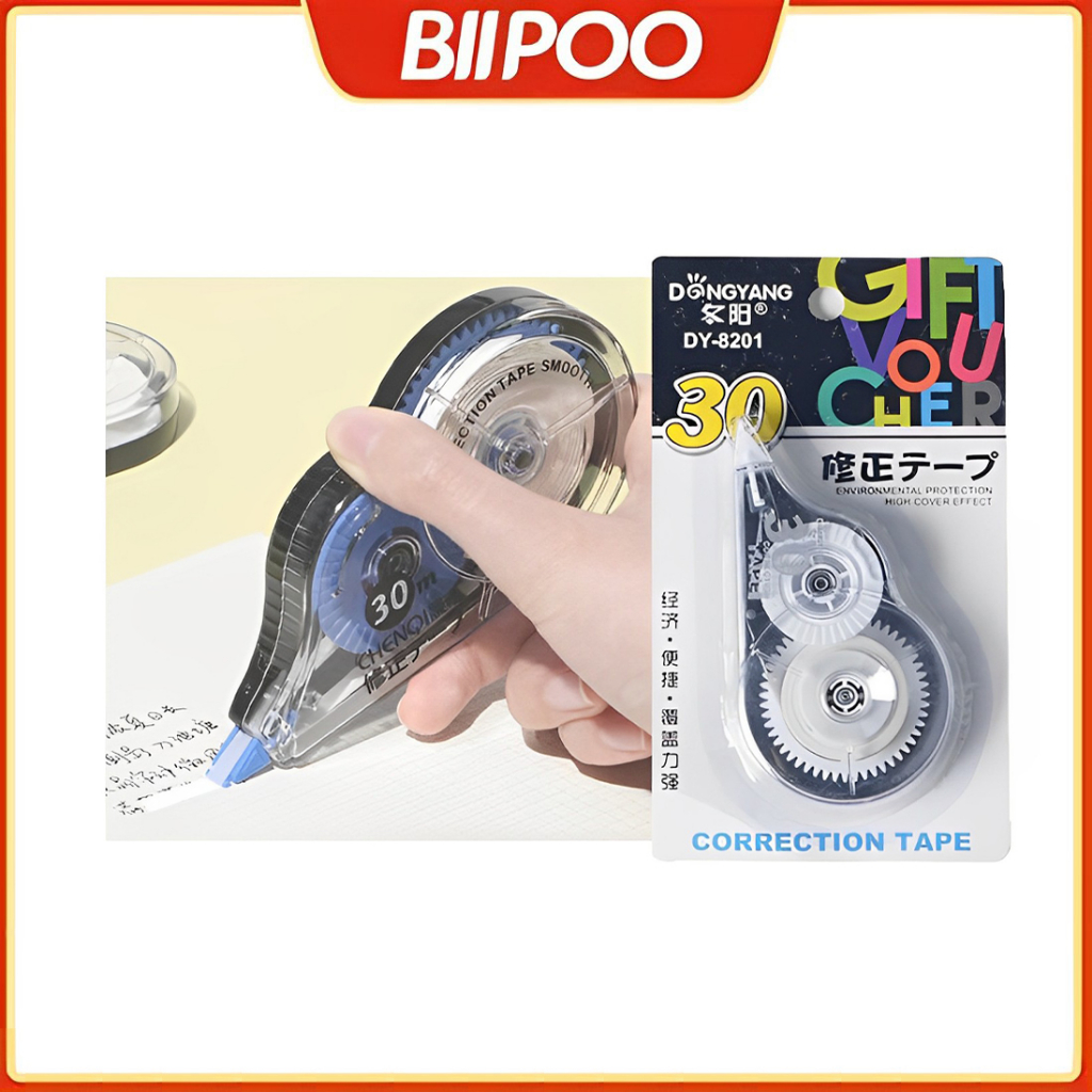 

BIIPOO Correction Tape 30M / Tip-ex / Tip-ex kertas / Correction Pen CT-SQ02 / Tipex Roll