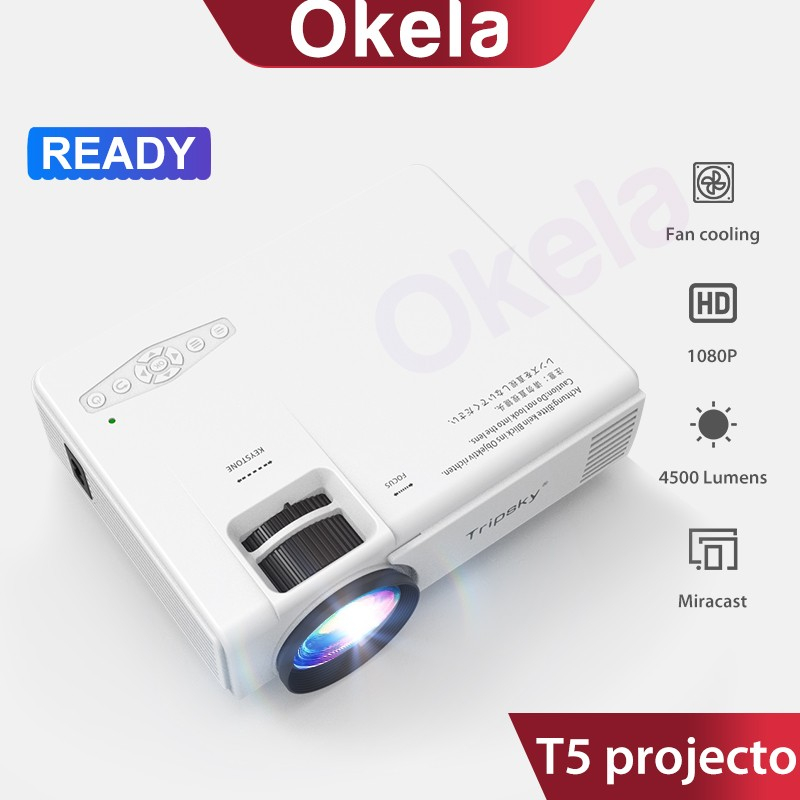 Tripsky-T5 infocus Proyektor 80 ANSI HD 1080P mini Proyektor - T5Proyektor