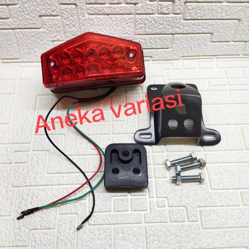 paket dudukan lampu RX king + Lampu stop belakang Motor Rx-King led merah
