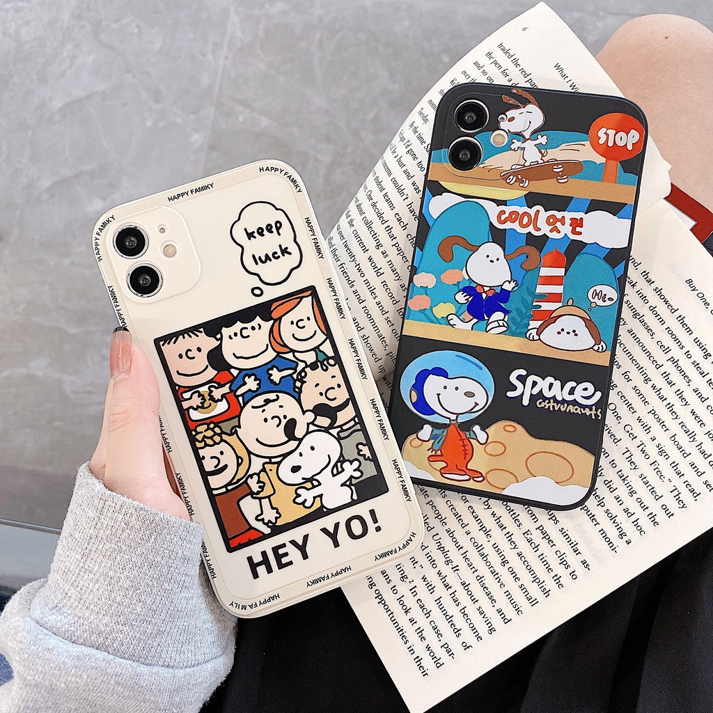 Case Samsung A02S A33 5G Snoopy Space Lucky Casing Liquid TPU Dove With pelindung kamera