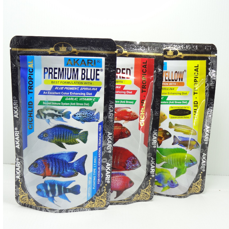 AKARI Pelet Premium Blue/Yellow/Red 100 Gram