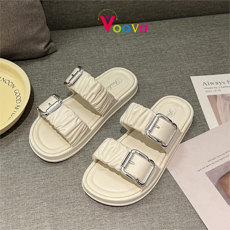 VOOVA Fashion Wanita Sandal/Sandal Luar/Sepatu Sandal Wanita/Sandal Flat Wanita/Sandal Lembut Non-sl