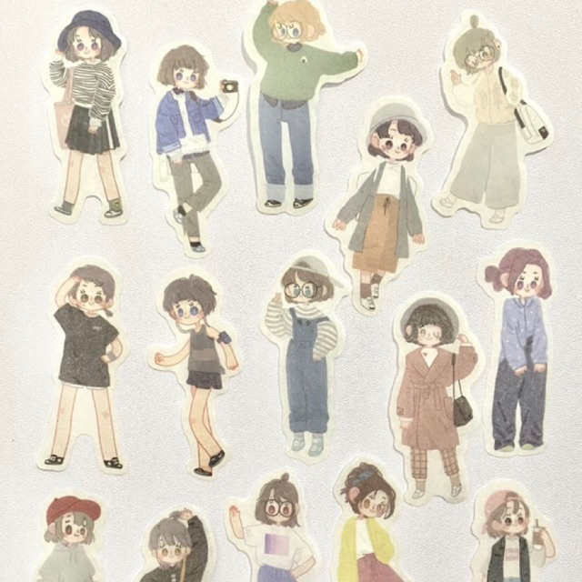

*(minimal order 10 ribu)* 10 pcs Stiker chibi lucu journaling