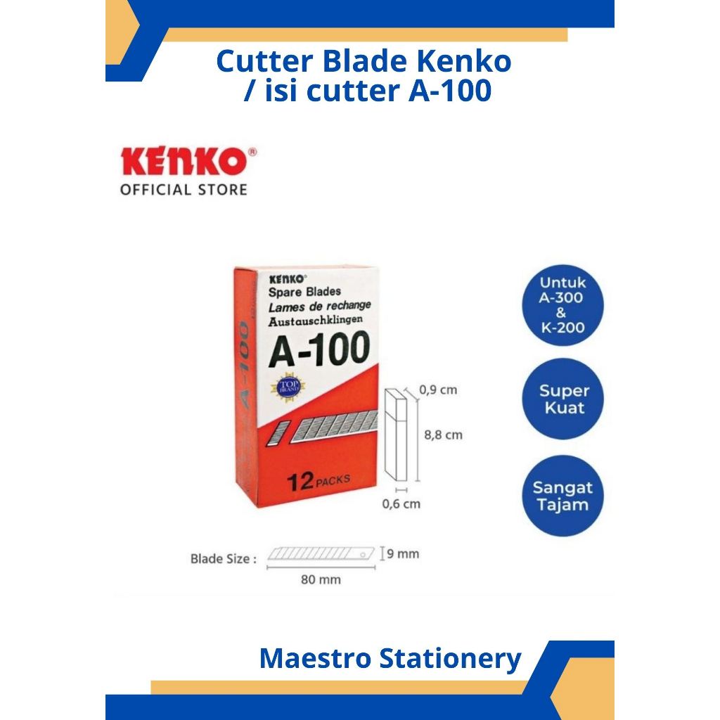 

Isi pisau cutter cuter kecil KENKO A 100 A100 A-100 refill kater