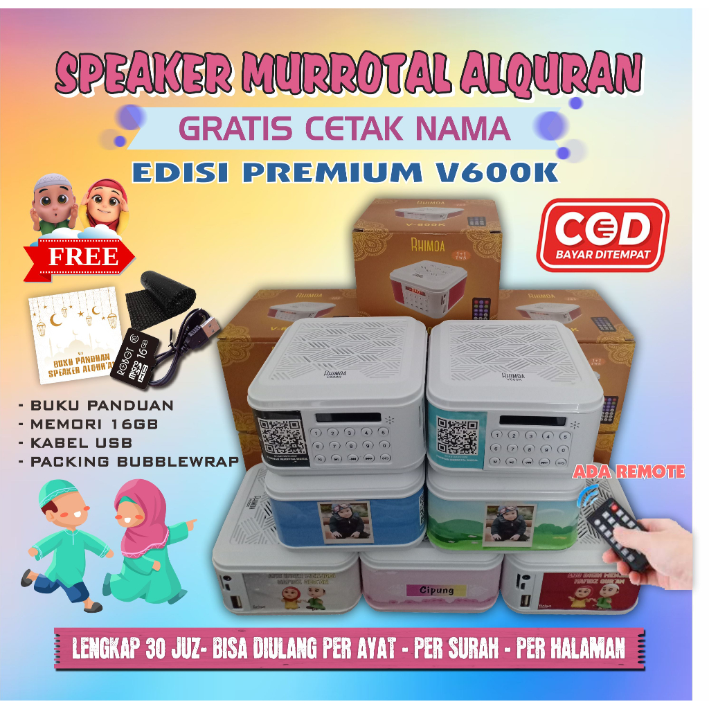 SPEAKER ALQURAN MUROTTAL 30 JUZ  ZB800BT / V600K TERLENGKAP TERMURAH