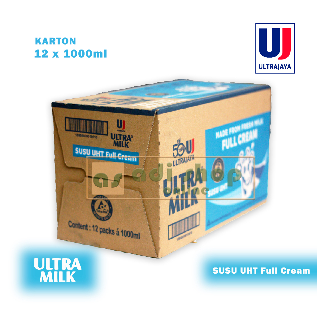 

ULTRA MILK FULL CREAM 1 LITER (1 KARTON/DUS) ISI 12