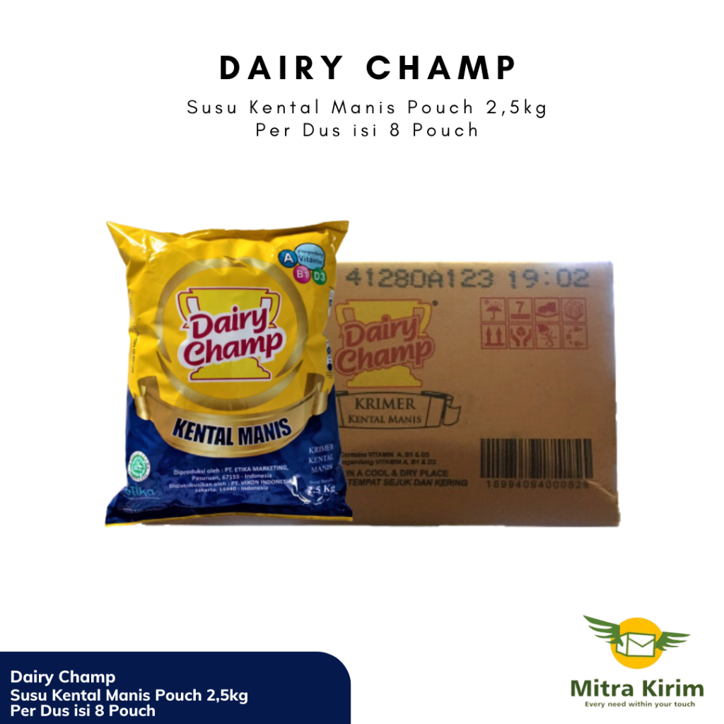 

Susu Kental Manis Dairy Champ 2.5kg Per Dus [Khusus Gojek/Grab]