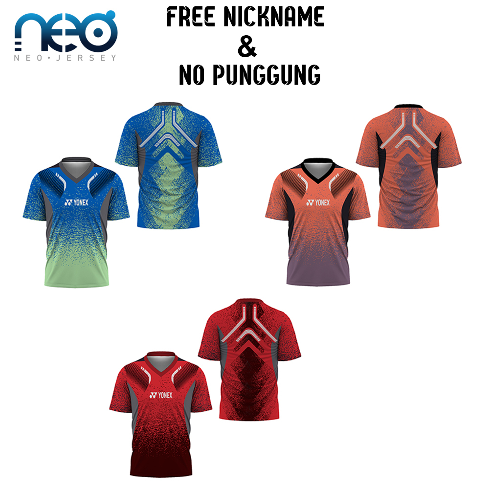 [NeoJersey] Baju Jersey Badminton Kerah V Pria Lengan Pendek - ART 4