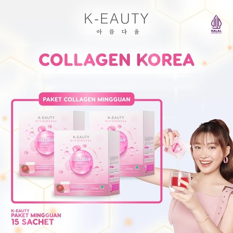 K-EAUTY Premium Collagen Drink | Kolagen Korea Extra Glutathione | Minuman Kolagen