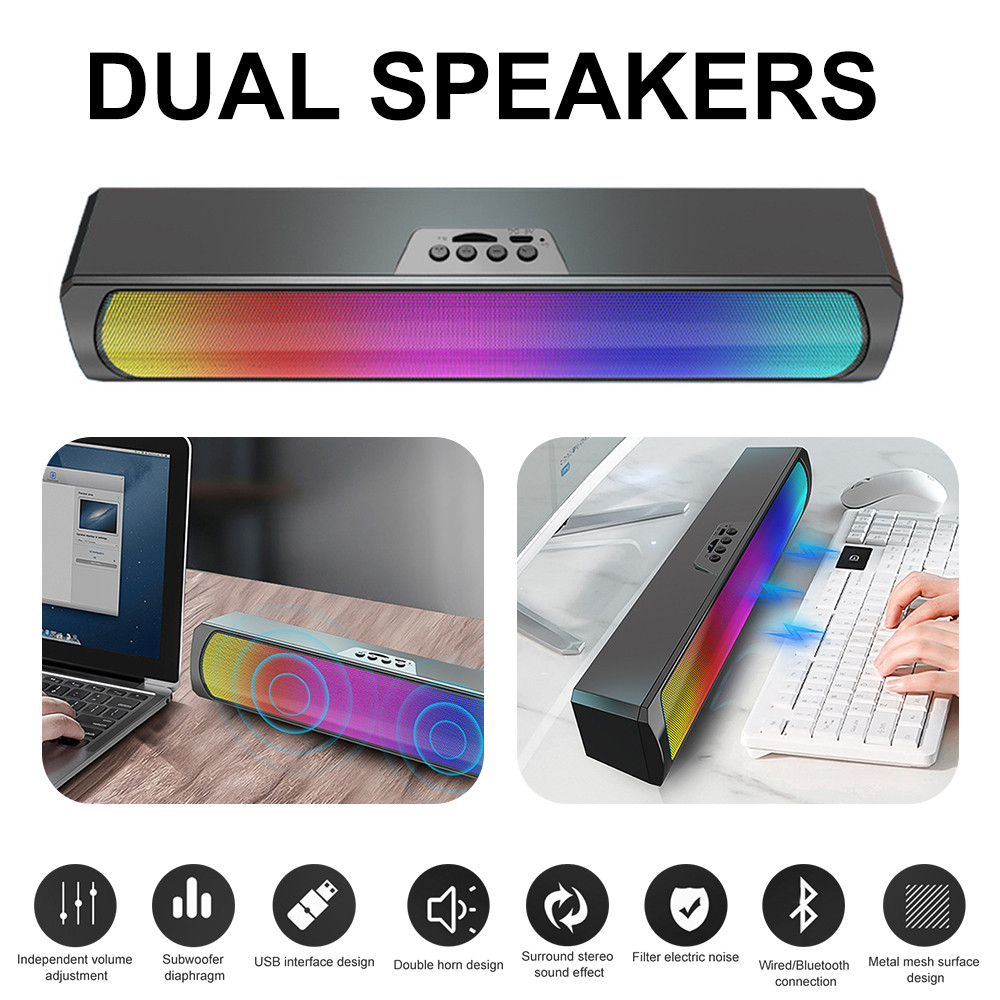 Speaker tower /lampu led speker bluetooth /speaker pc rgb / RGB Bar Suara Komputer untuk Tablet PC Laptop Baru