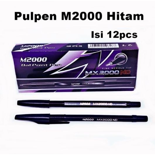 

(12Pcs) Pulpen Murah M2000 Hitam / Pena Ballpoint Mx2000