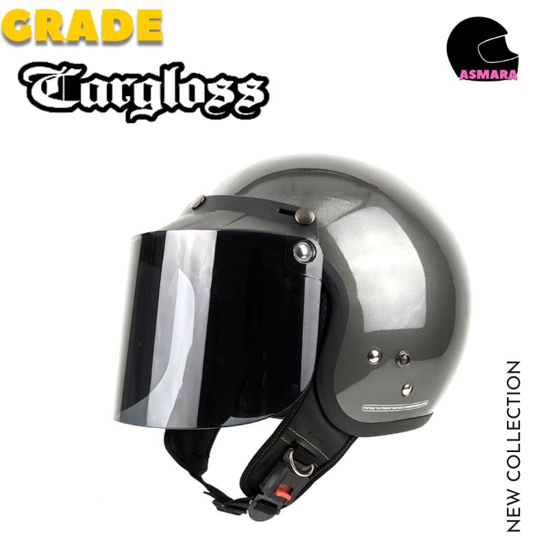 HELM BOGO RETRO KEREN KACA DATAR BAGUS MURAH BERKUALITASPRIA WANITA DEWASA SNI
