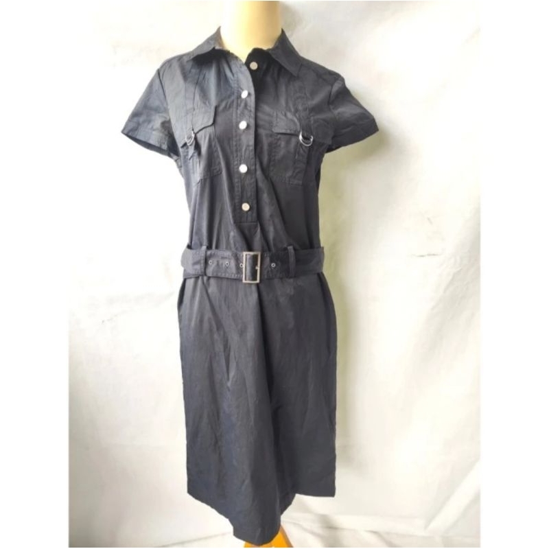 DRESS WANITA PRELOVED TANGAN PENDEK KANCING DEPAN CANTIK