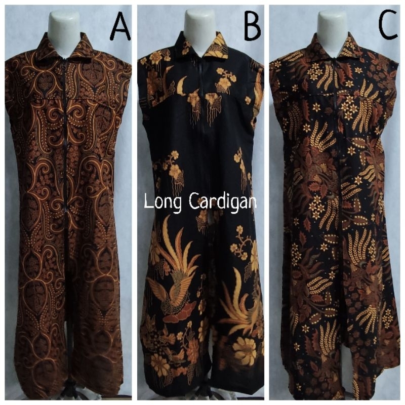 Outer Panjang Long Cardigan Batik | vest batik | Rit Cardigan | Outer wear