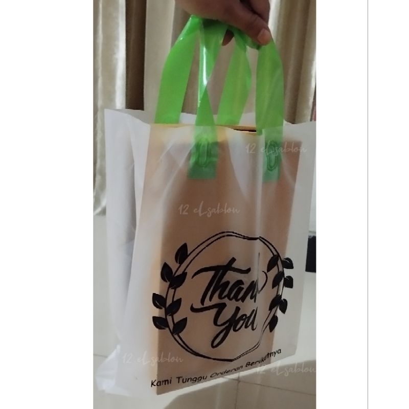 Tokaiaja Kantong Plastik Handle Thank You (Isi 50)/ Plastik Motif Thank You Stock / Plastik Thank