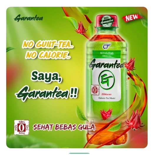 

Garantea Sehat Bebas Gula Green Tea Hibiscus - 350ml