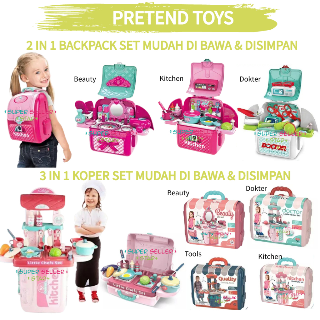 Super Seller Star - Pretend Toys Mainan Activity Dapur Kitchen Set Makeup Mechanic Meja Rias Doctor 
