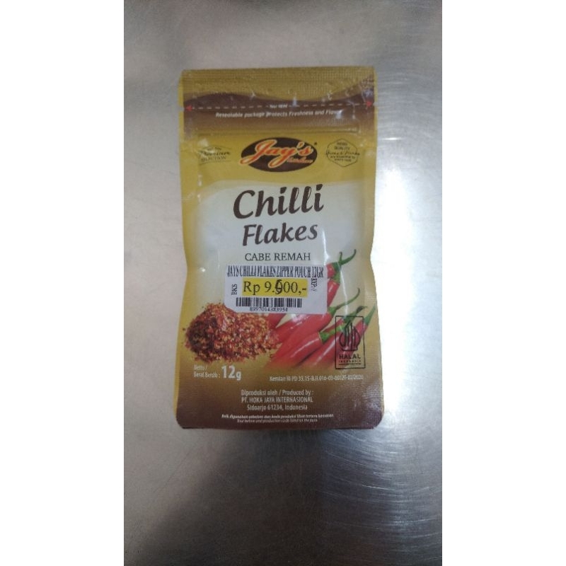 

Chili flakes jays kemasan 12gr
