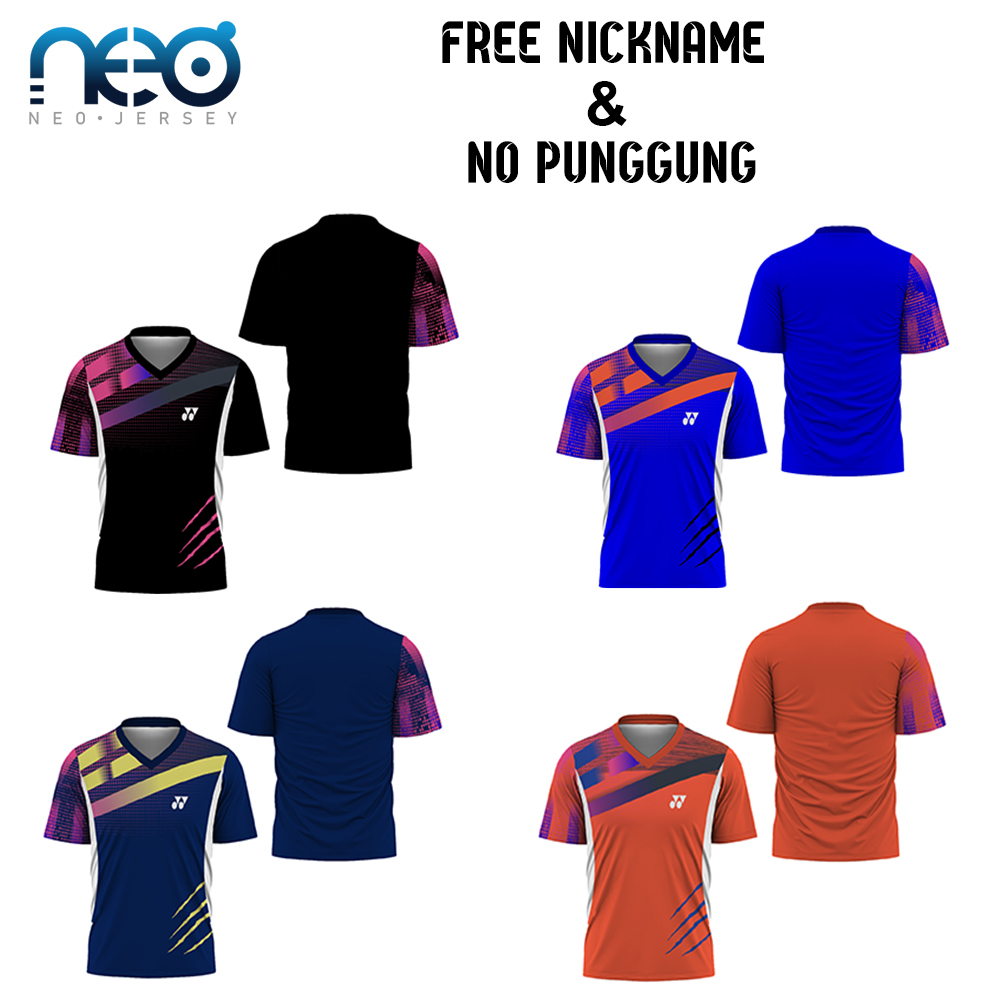 [NeoJersey] Baju Jersey Pria Badminton Lengan Pendek Kerah V - ART 7