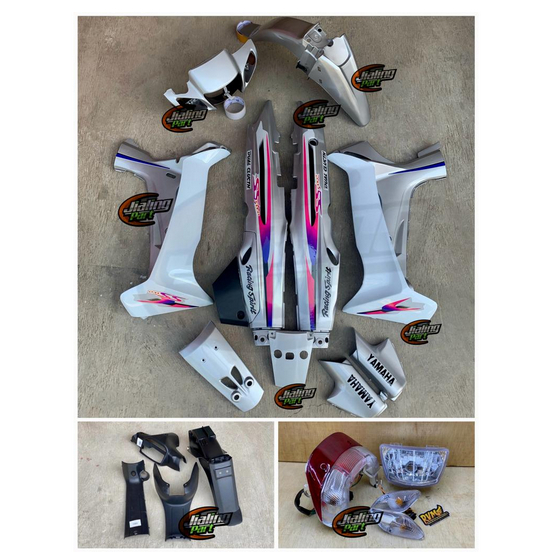 sepaket cover body full set Yamaha Fiz R ss two silver variasi full set body kasar lampu Yamaha Fiz 