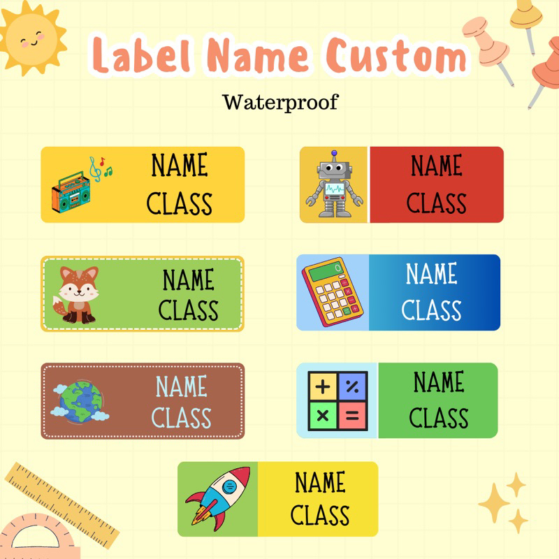 

READY Label Nama Custom A3 Vinyl Anti Air Cutting