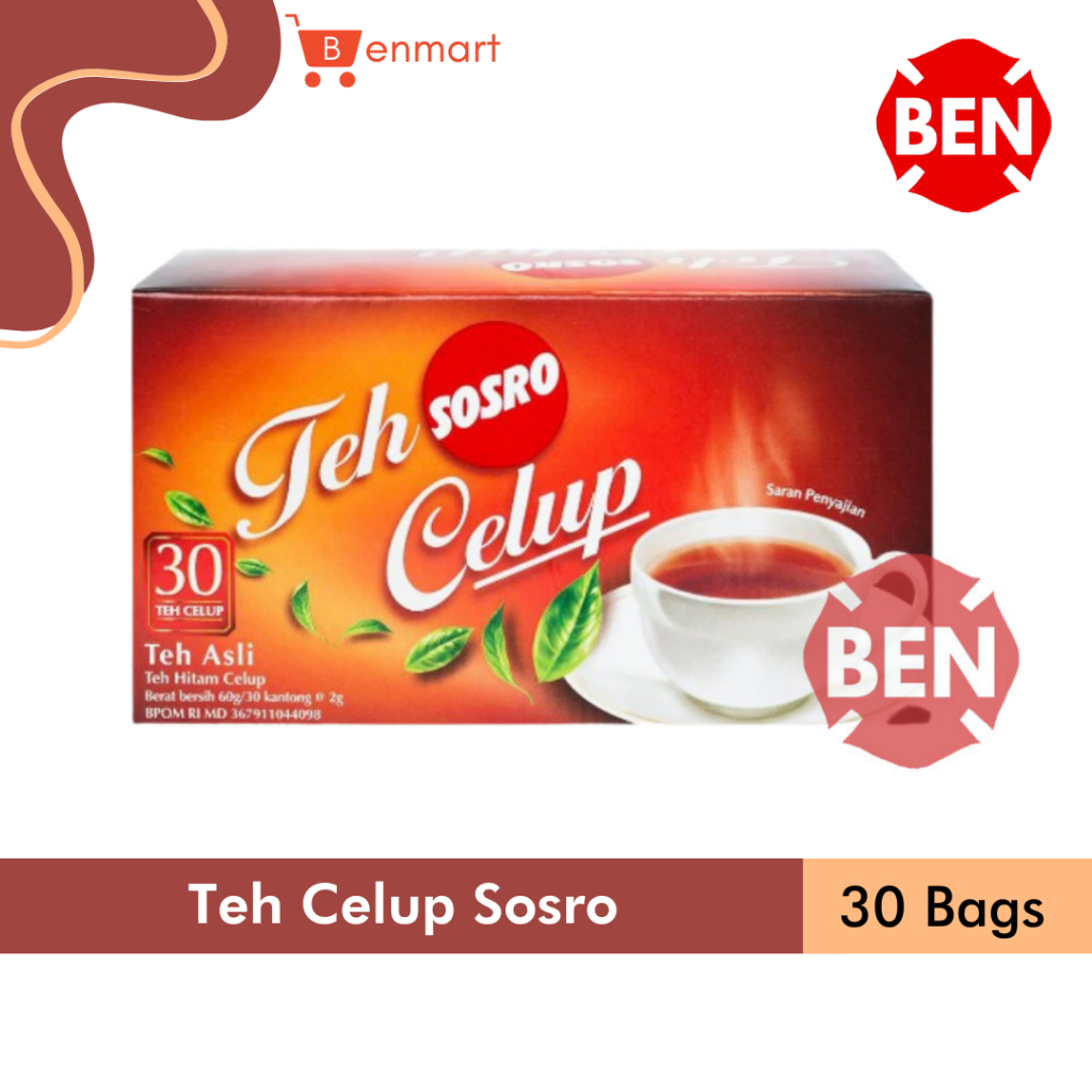 

TEH CELUP SOSRO 30 tesbags isi 30 sachet pcs tea bags kotak black seduh