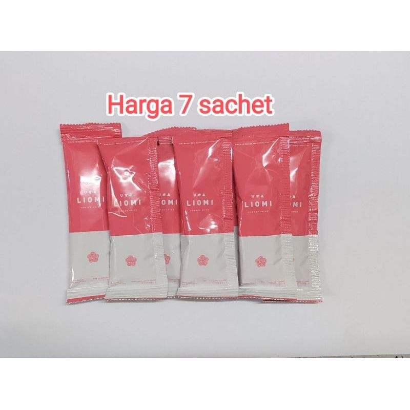 Liomi fiber kolagen beauty drink rasa pink lemonade isi 7 sachet