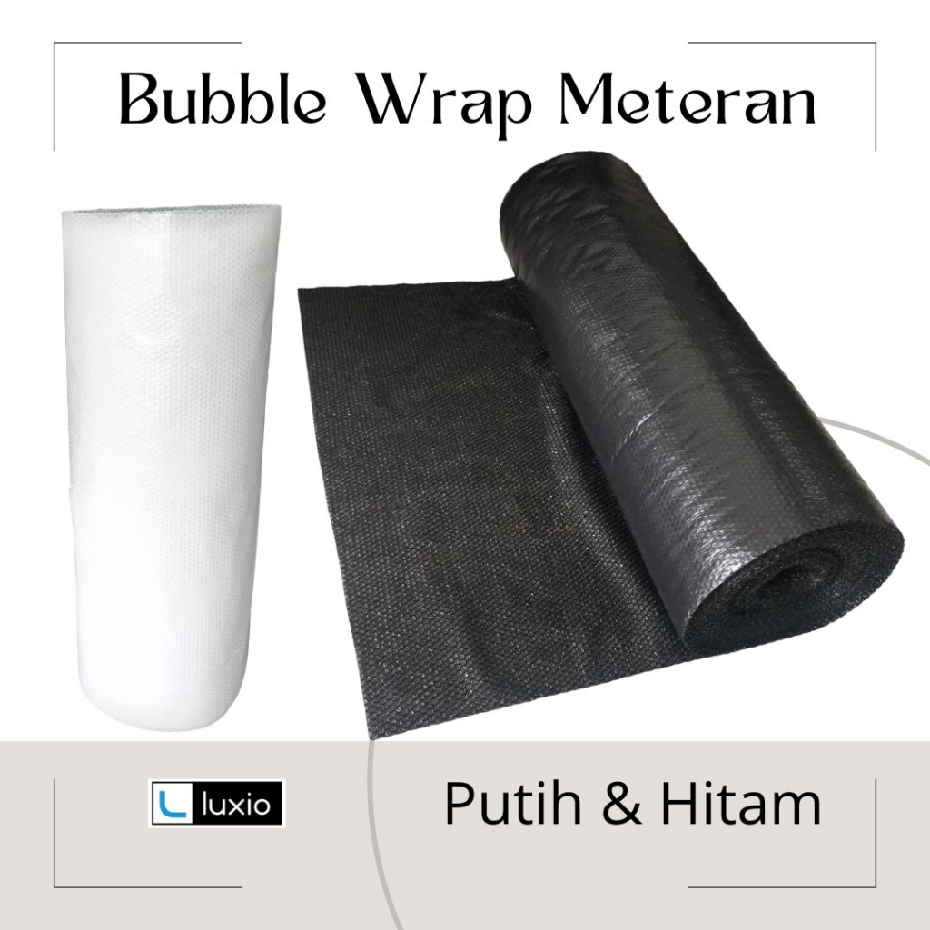 

Bubble Wrap Meteran ( 1 Meter x 125 Cm ) Hitam Putih