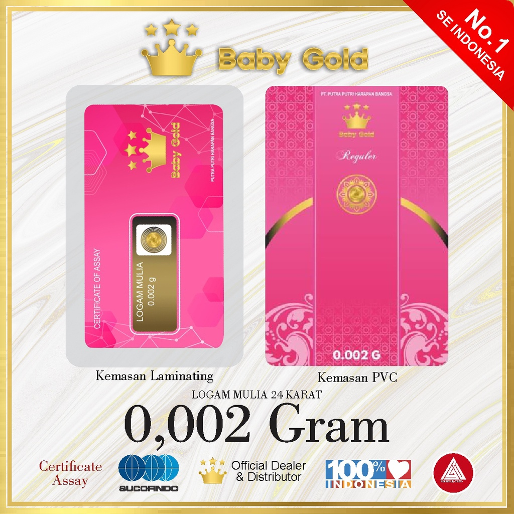 BABY GOLD EMAS MINI LOGAM MULIA 0.002 GRAM