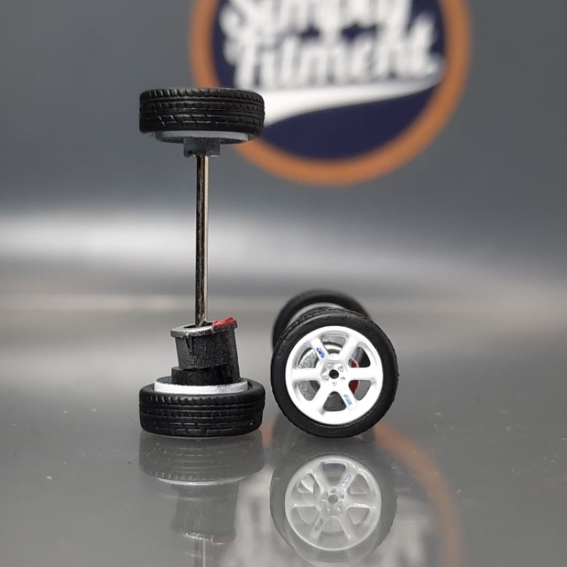 ban karet 1/64 copotan inno R34 TE37 Putih baru velg diecast hotwheels diecast mobil