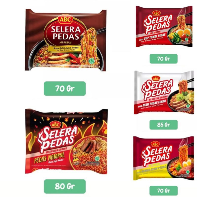 

Mie Mi ABC Selera Pedas Kuah dan Goreng 1 Pcs