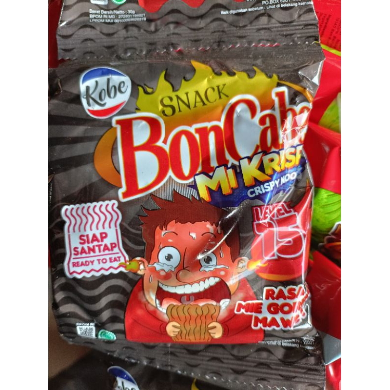 

boncabe mie krispi level 15 rencengan isi 10 pcs