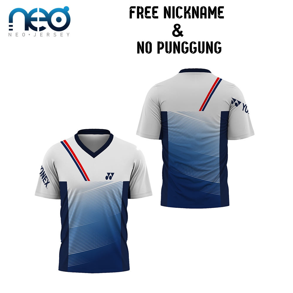 [NeoJersey] Jersey Badminton Pria Lengan Pendek | Baju Kaos Badminton Kerah V - ART 8