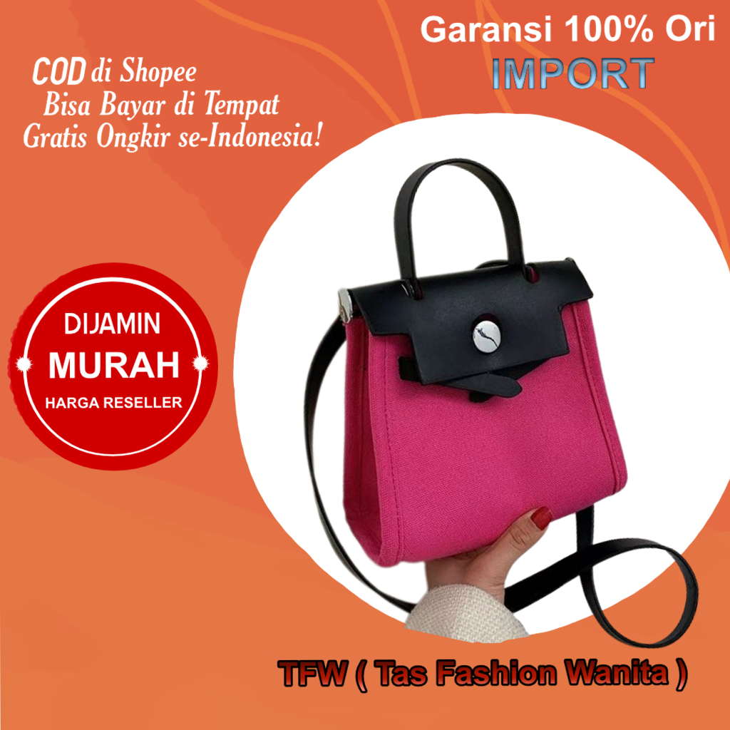 TFW 0658 TAS SELEMPANG FASHION IMPORT FUSCHIA BAG HANDBAG WARNA HIJAU GONJRENG