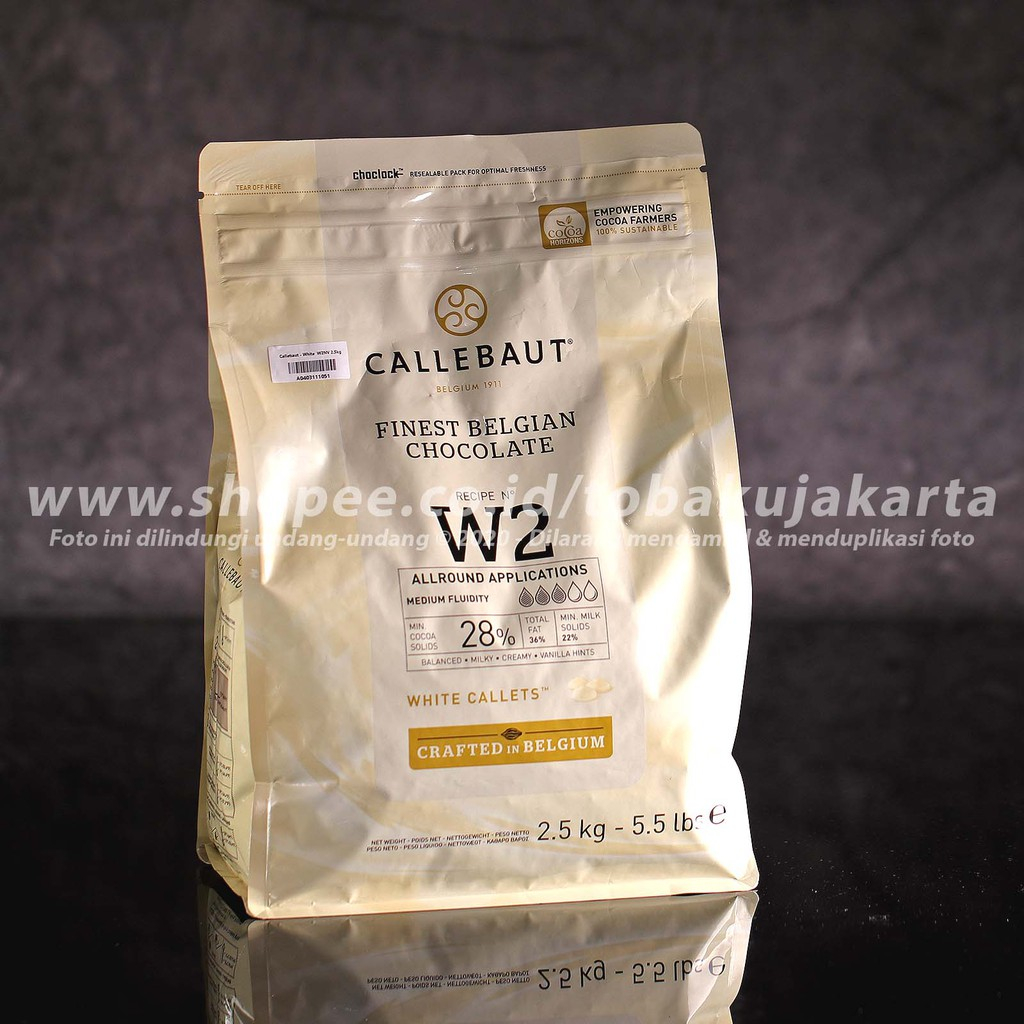 

Callebaut W2 1kg WHITE Chocolate Couverture 28% Cokelat Putih Coin