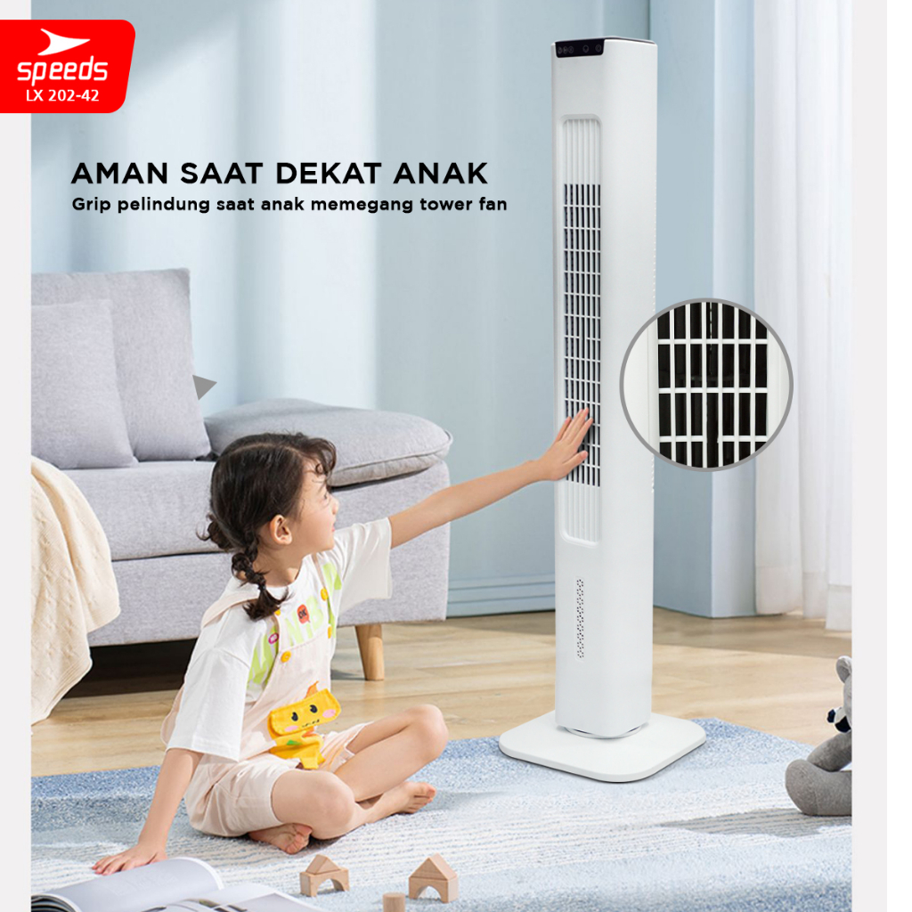 SPEEDS Kipas Angin Portable Cooling Air Conditiener Standing Kipas Angin Berdiri Tower Cooler 202-42