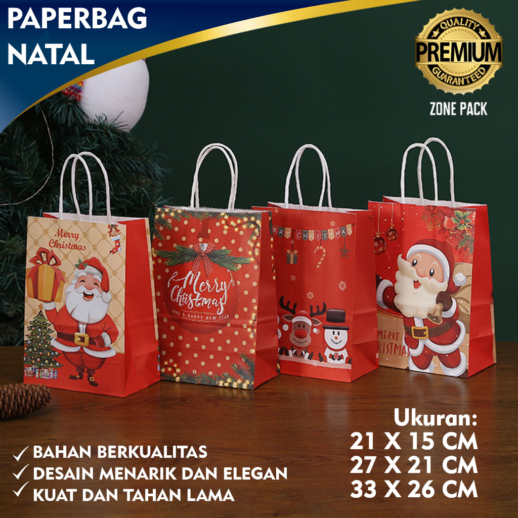 

PaperBag Natal | Tas Kertas Kraft Christmas Hampers Hadiah Natal |Kantong Kertas Merry Christmas