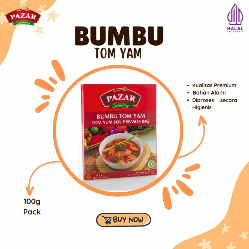 

Bumbu Tom Yam | Pazar Pack (100g)